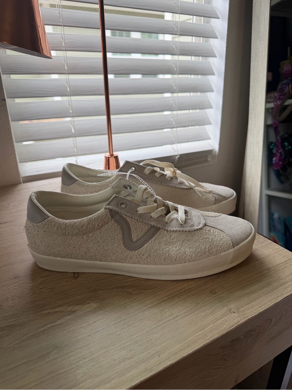Vans Cream White Low-Top Sneakers